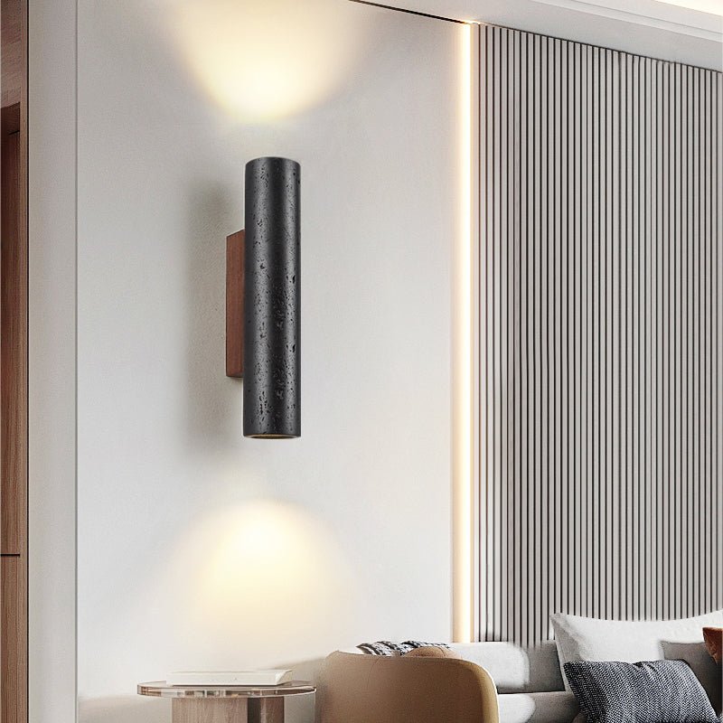 Volcanic Noir Wall Sconce - Cylindrical
