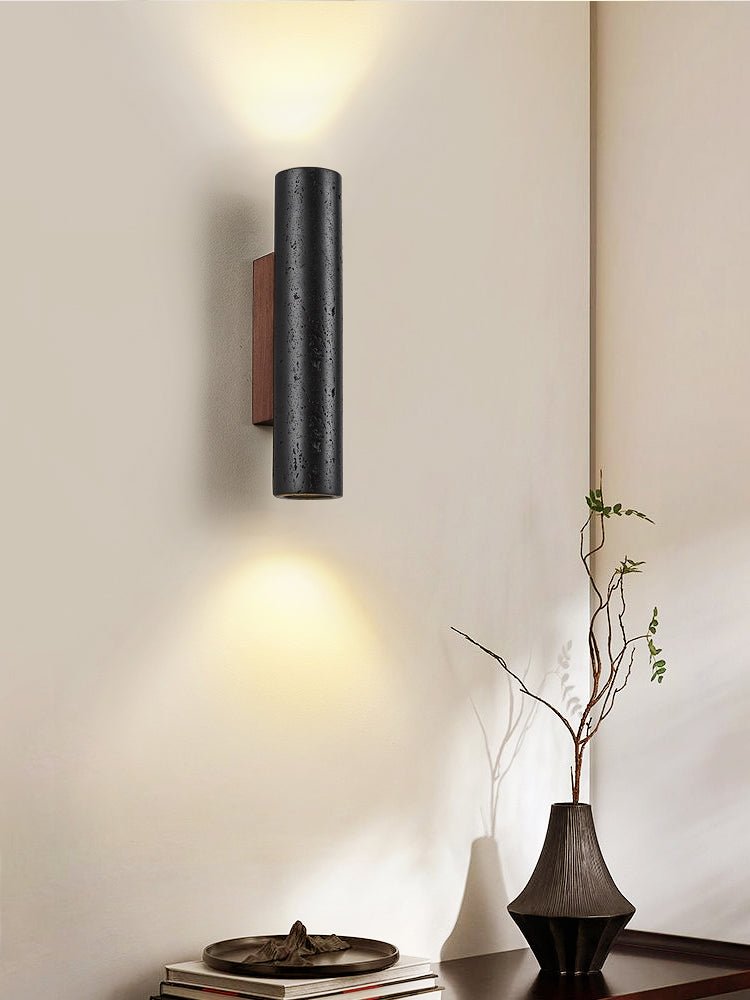 Volcanic Noir Wall Sconce - Cylindrical