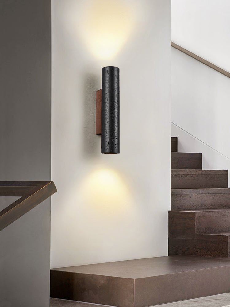 Volcanic Noir Wall Sconce - Cylindrical
