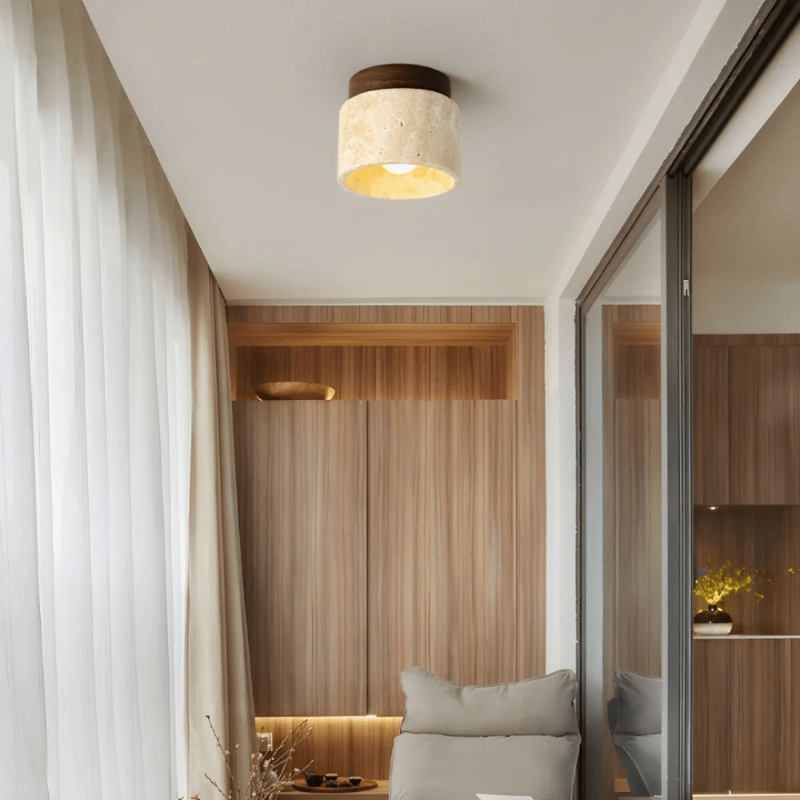 CalmGlow minimalistisk LED-lampe i træ til moderne energieffektive hjem
