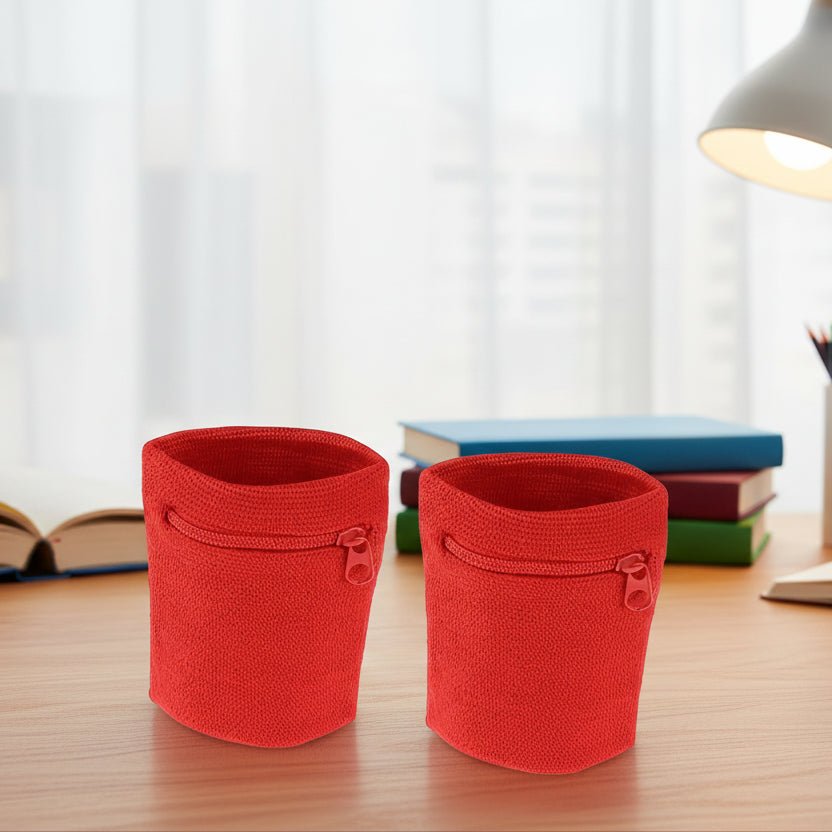 FlexZip Reißverschluss-Handgelenkbänder mit versteckter Tasche für aktive Workouts