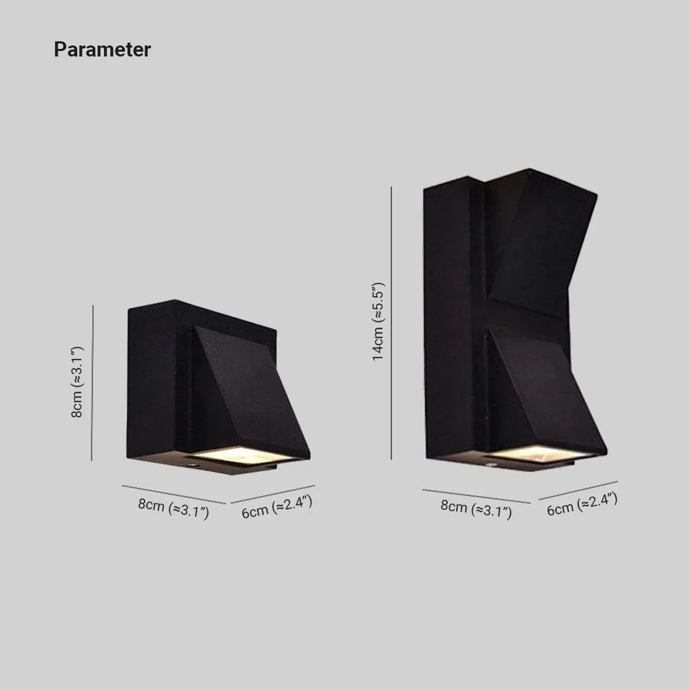 Applique murale LED en métal noir Vexto — design extérieur moderne