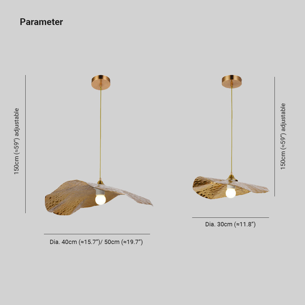 Metalen hanglamp Arisha met lotusblad - vaste bedrading, lamp inbegrepen