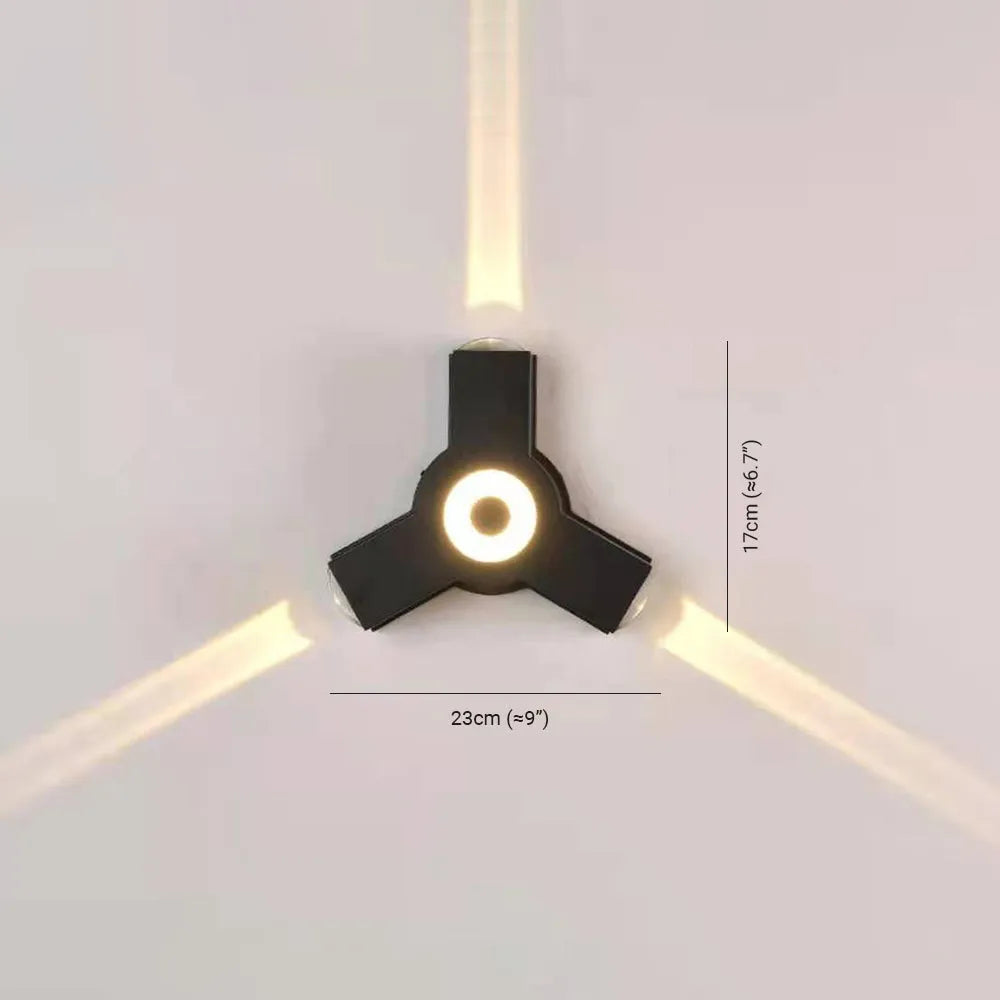 Ovelo moderne korsformet væglampe — vandtæt minimalistisk design, varm hvid LED