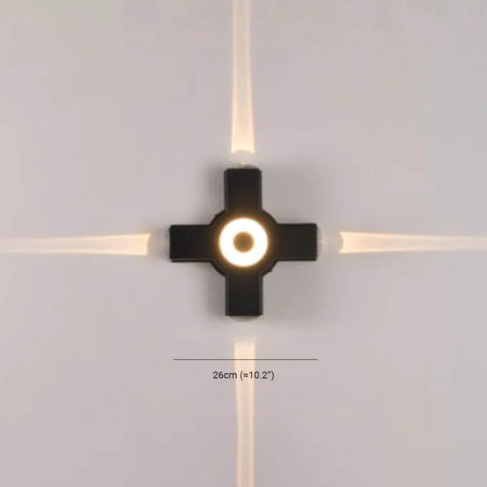 Ovelo moderne korsformet væglampe — vandtæt minimalistisk design, varm hvid LED