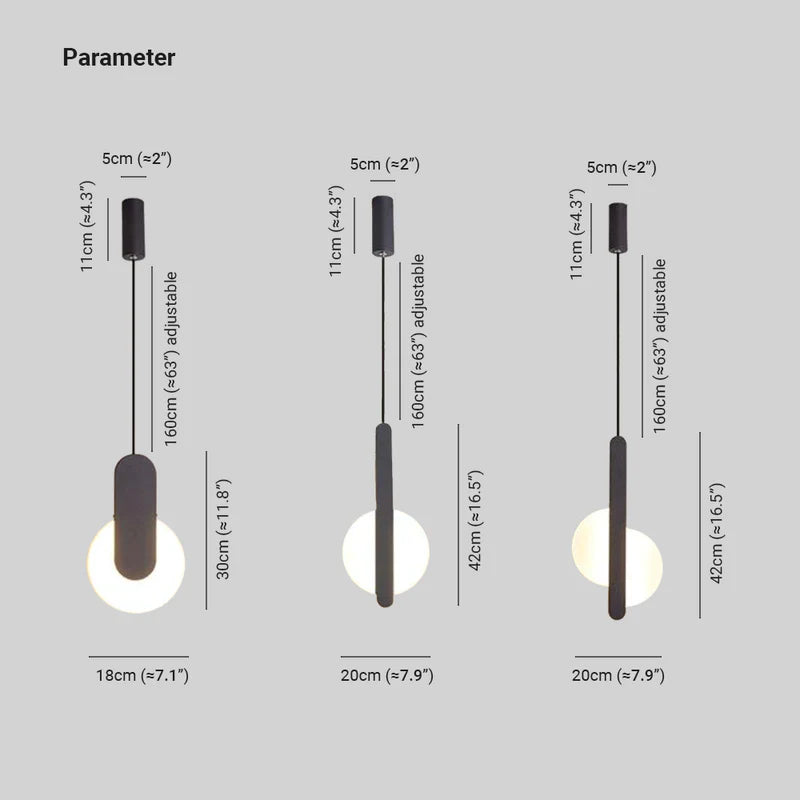 Nowoczesna lampa wisząca LED Doria — czarny/biały metal