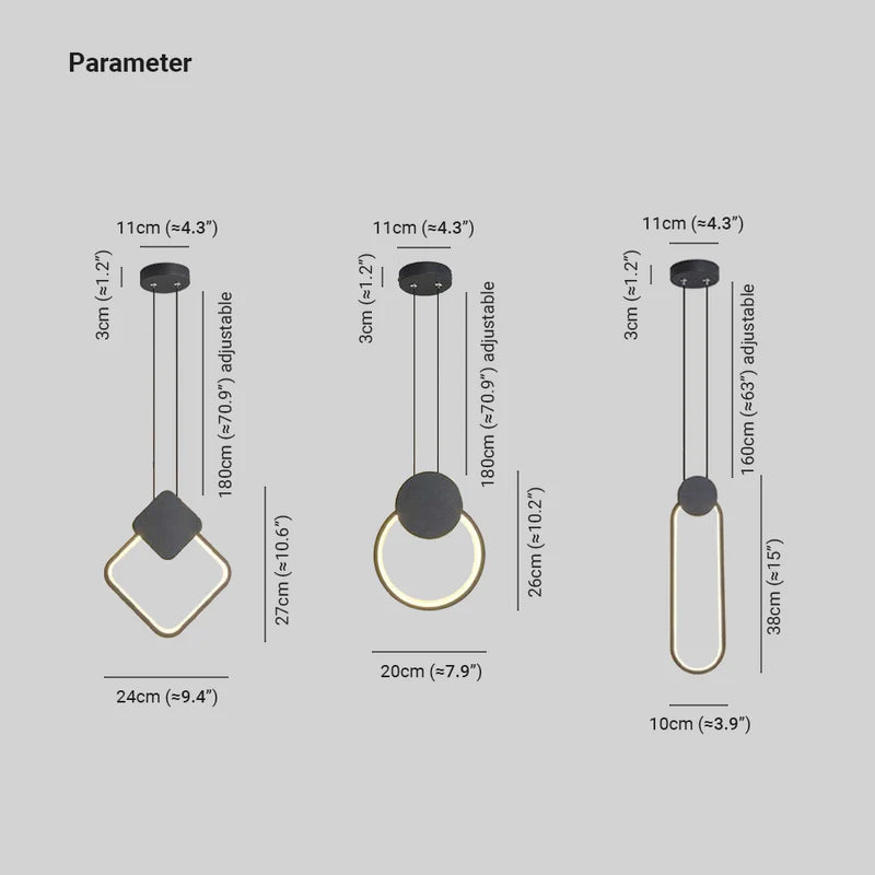 Nowoczesna lampa wisząca LED Doria — czarny/biały metal