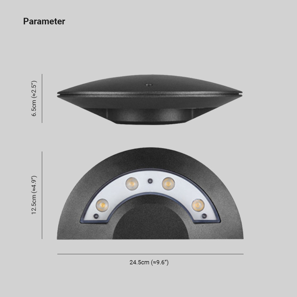 Ray 飞碟壁灯 - 黑色金属 LED 灯具