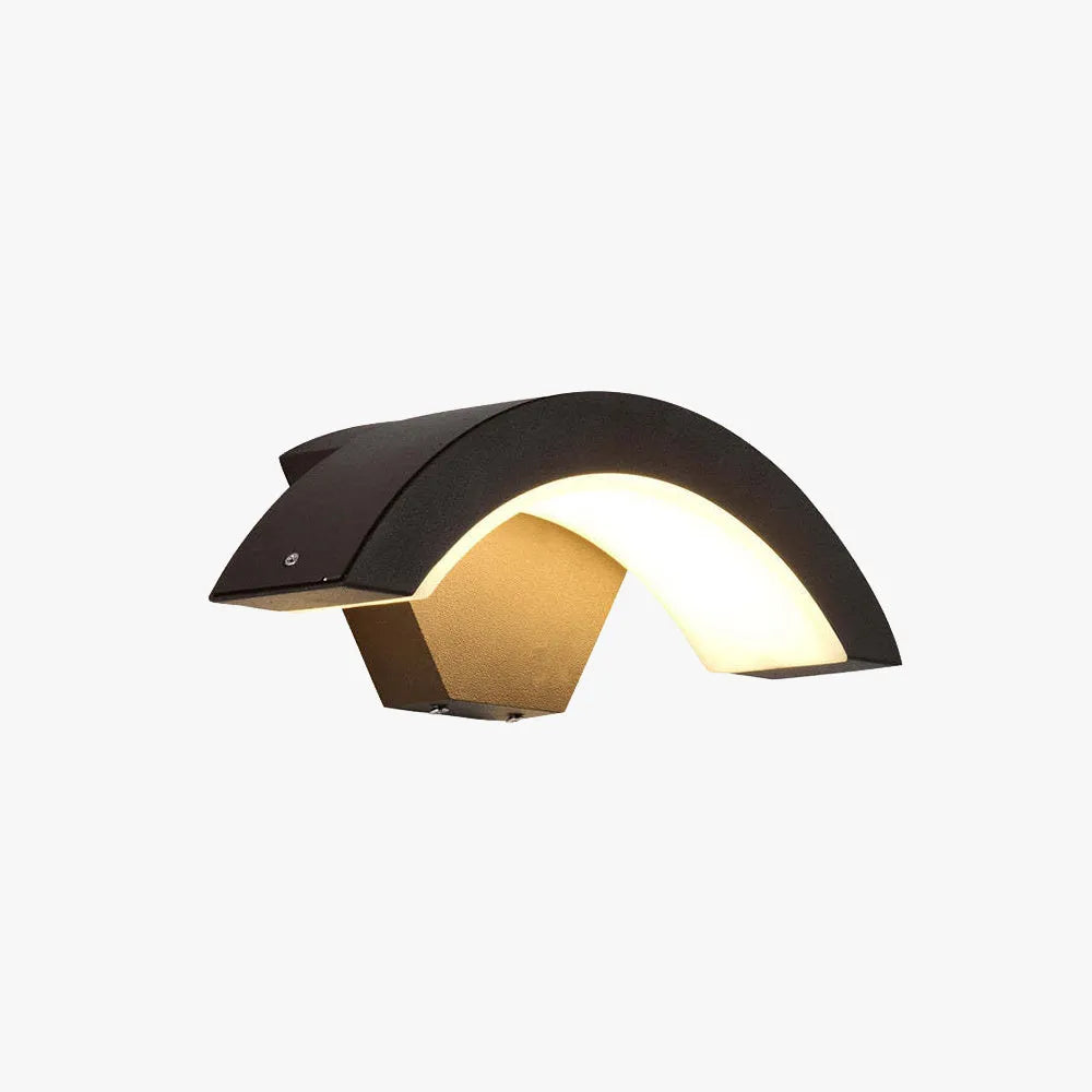 Elvon Nordic Arc Waterproof LED Outdoor Wall Lamp, Black - Neutralighting