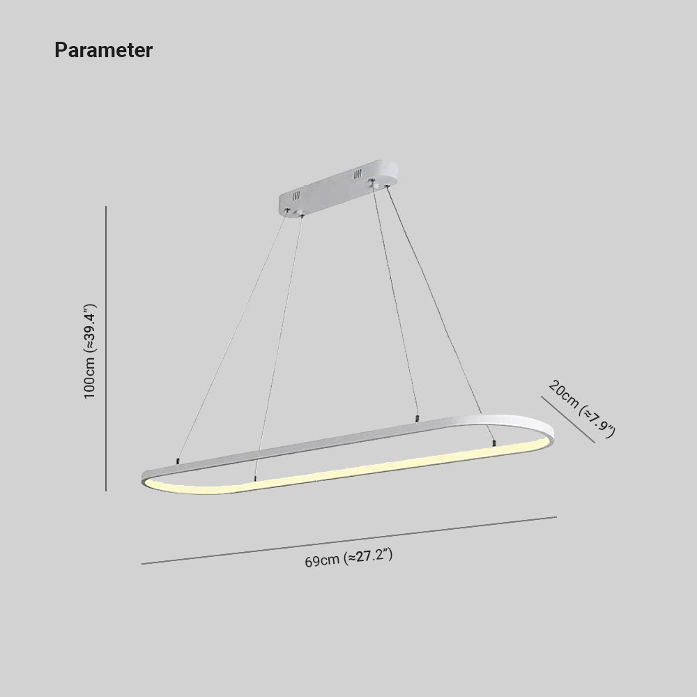 Lampada a sospensione ovale minimalista Junel