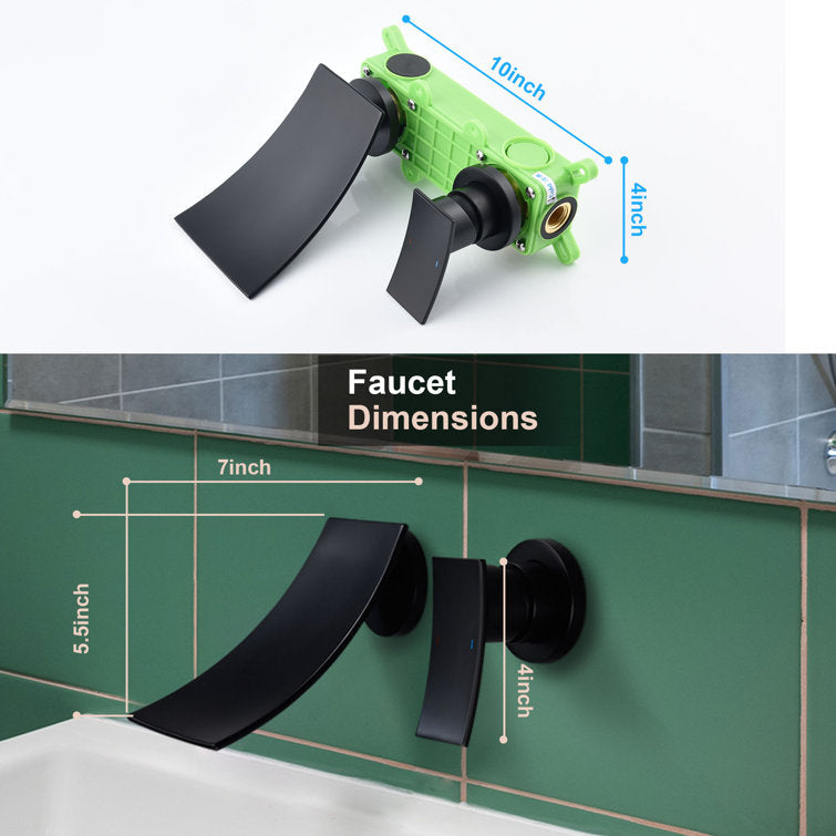 Moderní jednoruční nástěnná vodopádová baterie do koupelny