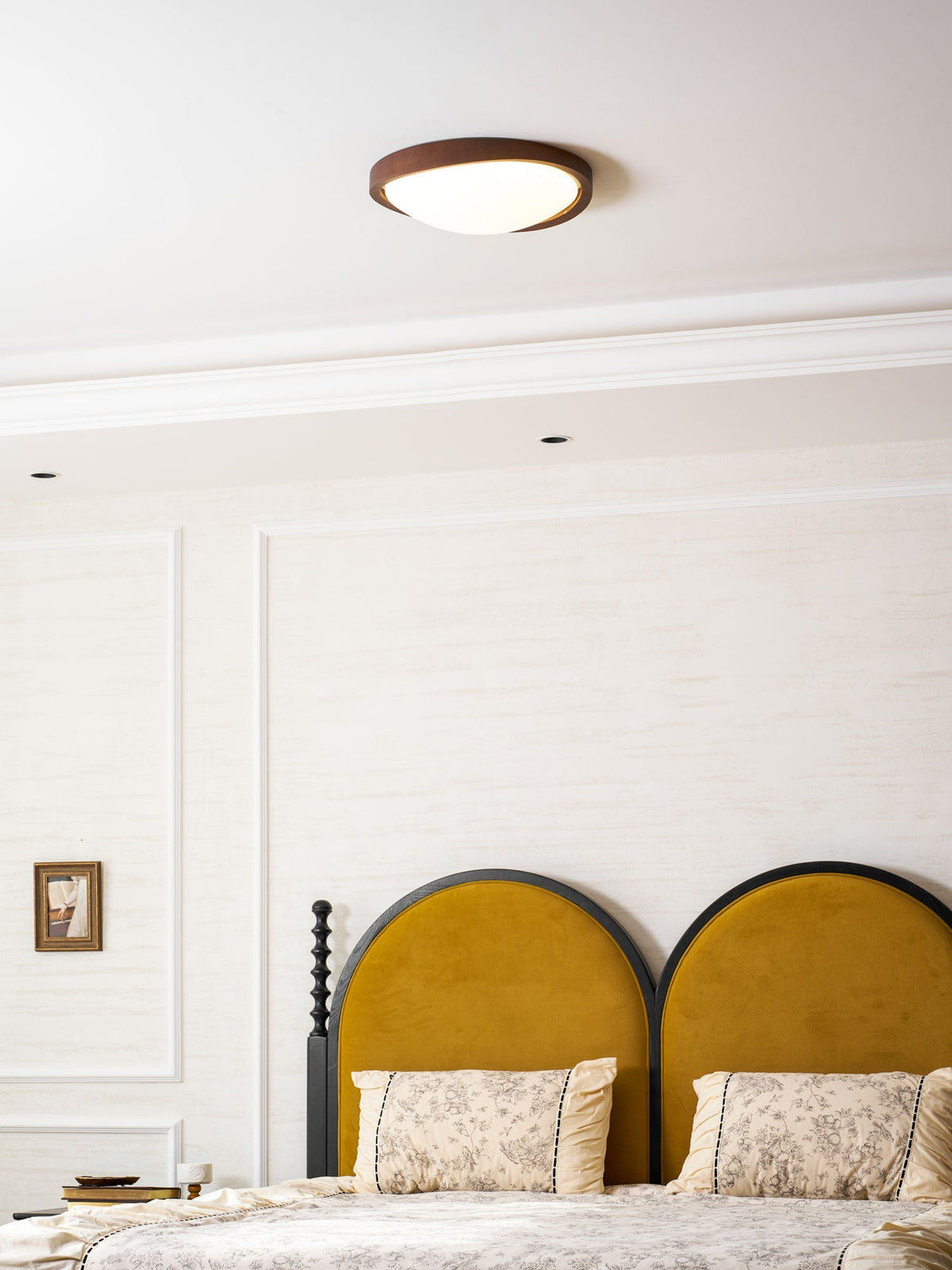Curved Edge Walnut Ceiling Light
