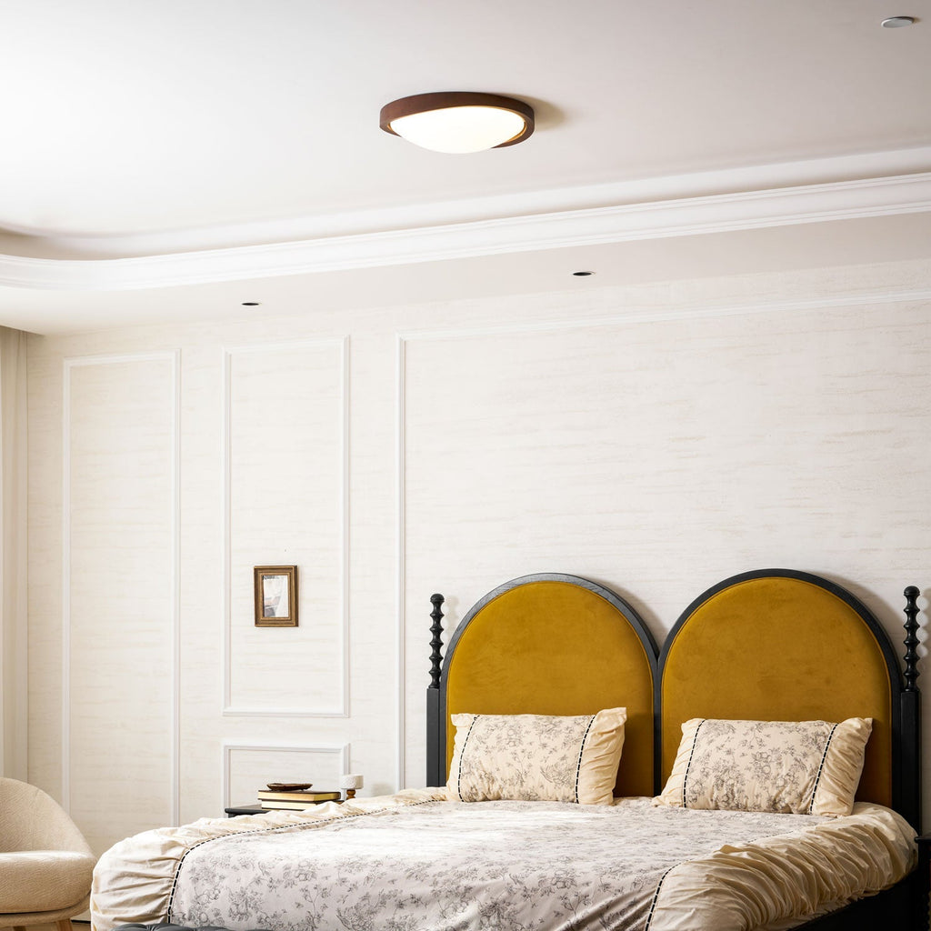 Curved Edge Walnut Ceiling Light