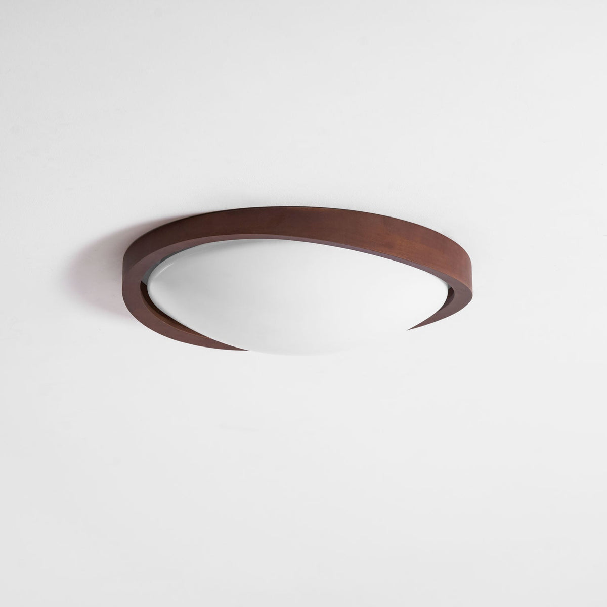 Curved Edge Walnut Ceiling Light