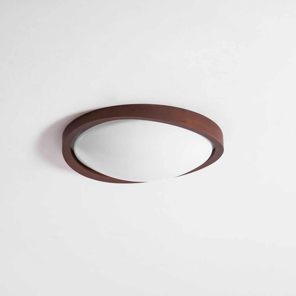 Curved Edge Walnut Ceiling Light