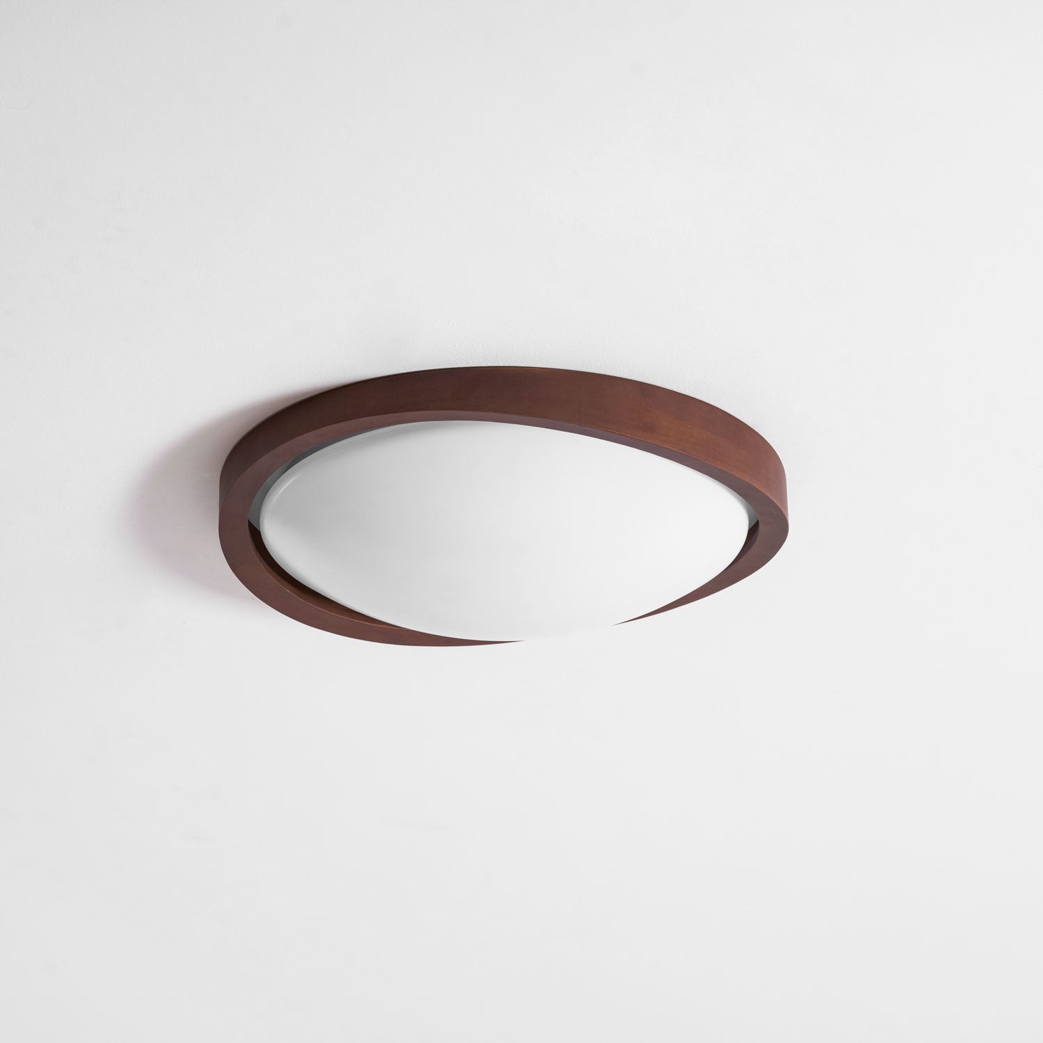 Curved Edge Walnut Ceiling Light