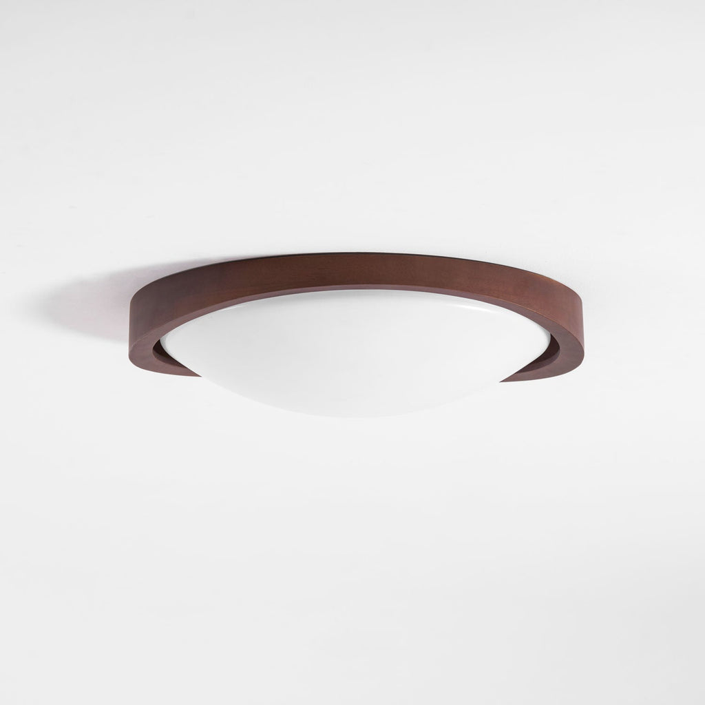 Curved Edge Walnut Ceiling Light