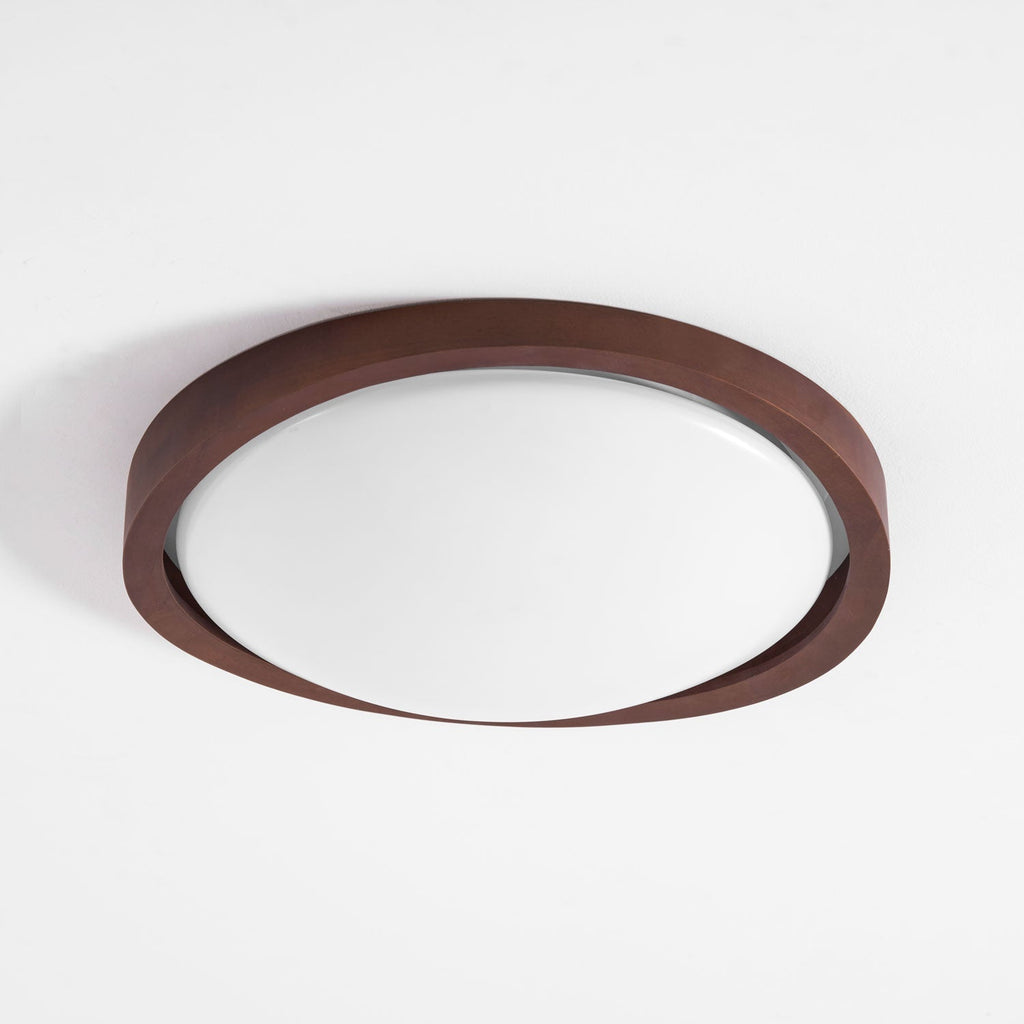 Curved Edge Walnut Ceiling Light