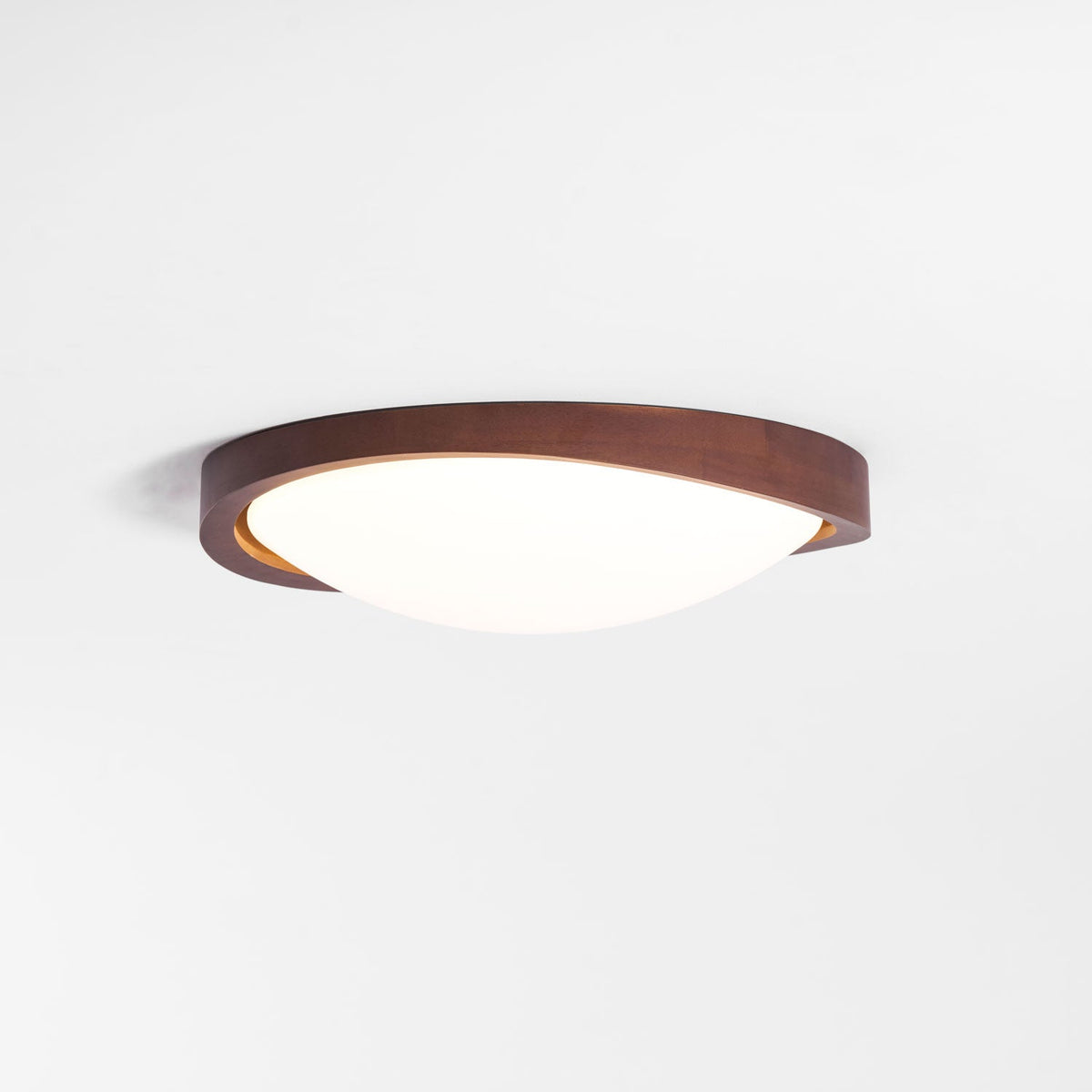 Curved Edge Walnut Ceiling Light