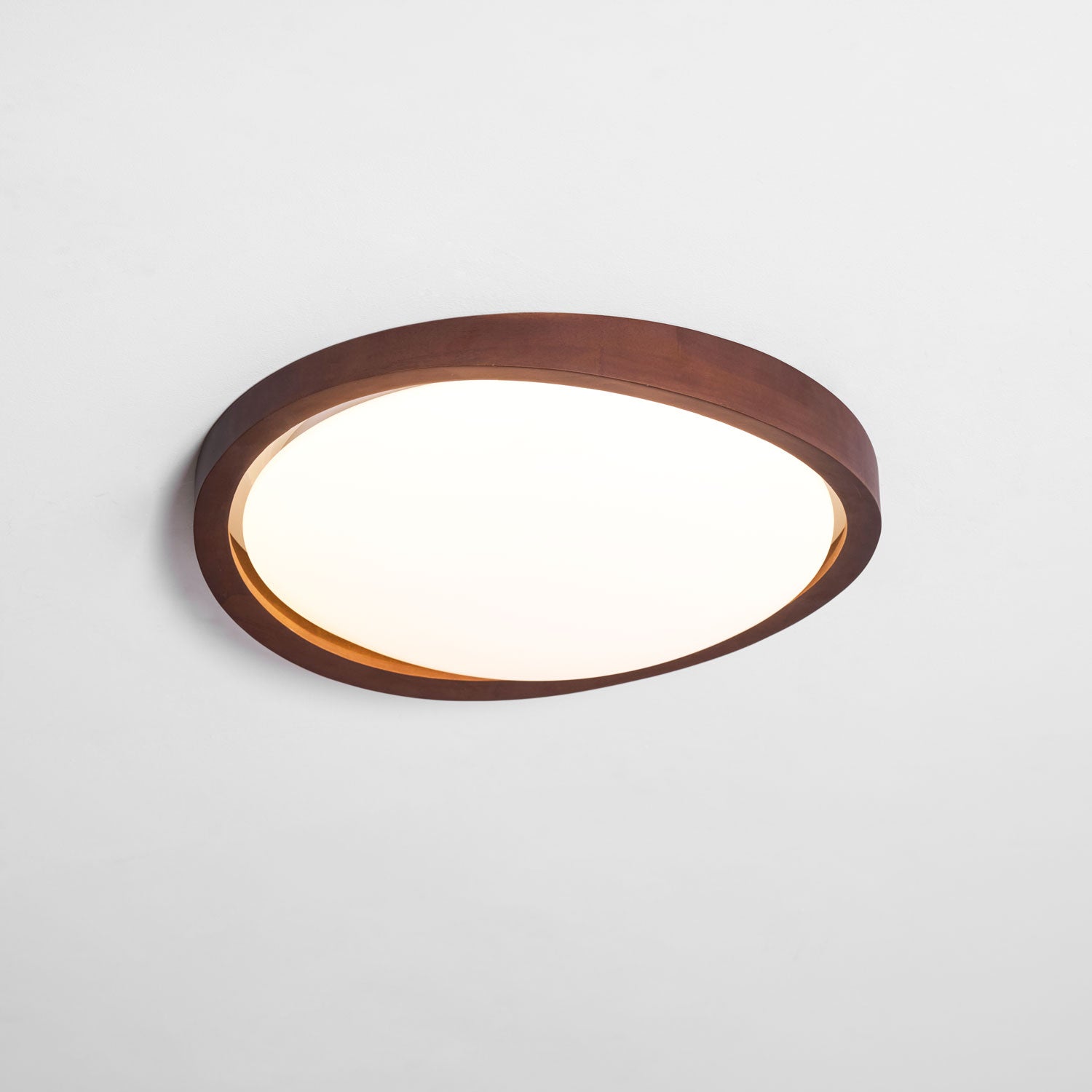 Curved Edge Walnut Ceiling Light
