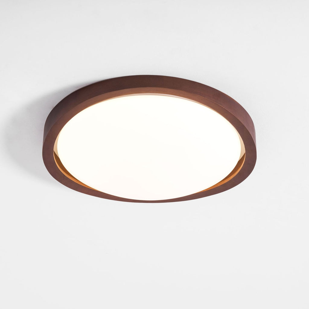 Curved Edge Walnut Ceiling Light