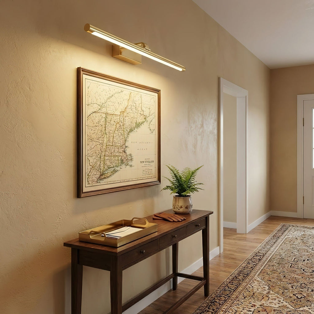 Linear LED Wall Light in Walnut Color