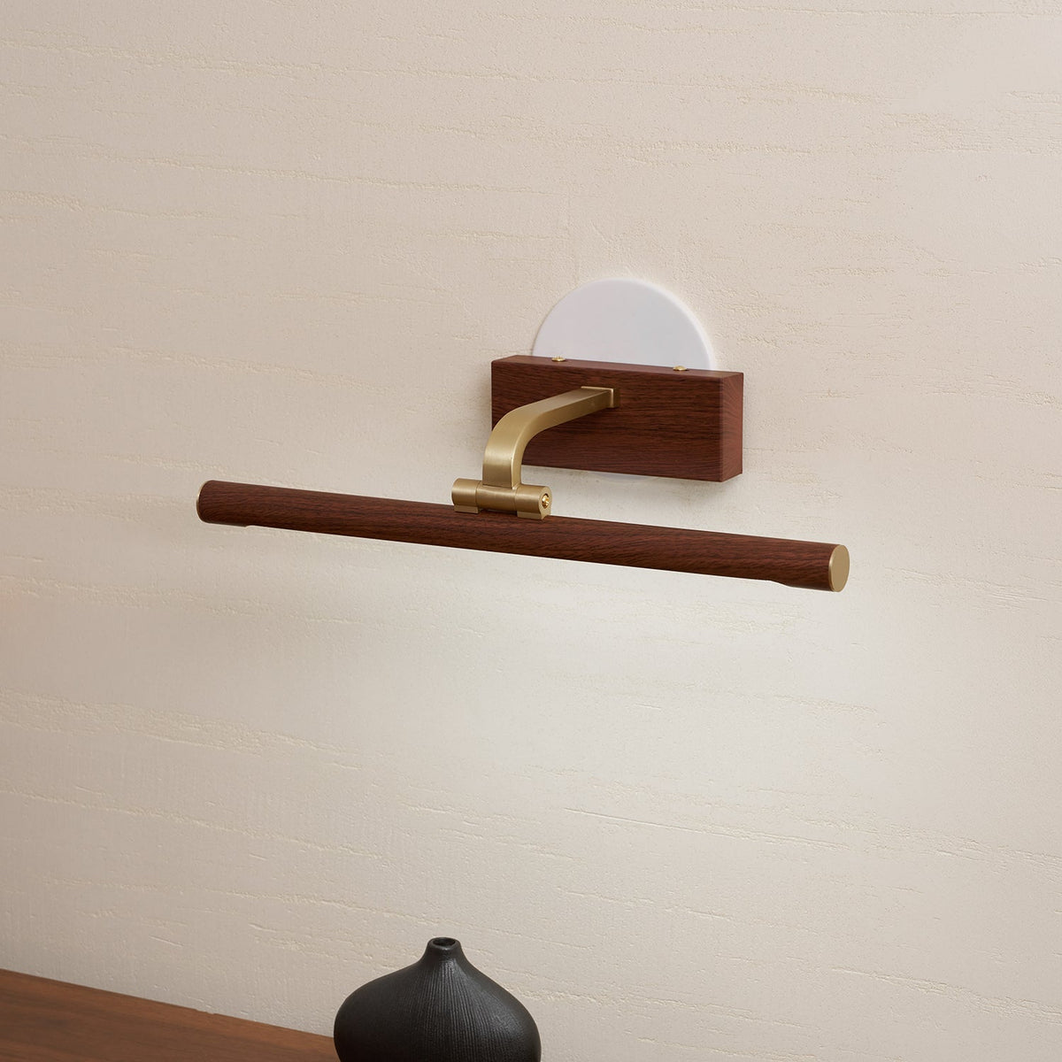 Linear LED Wall Light in Walnut Color