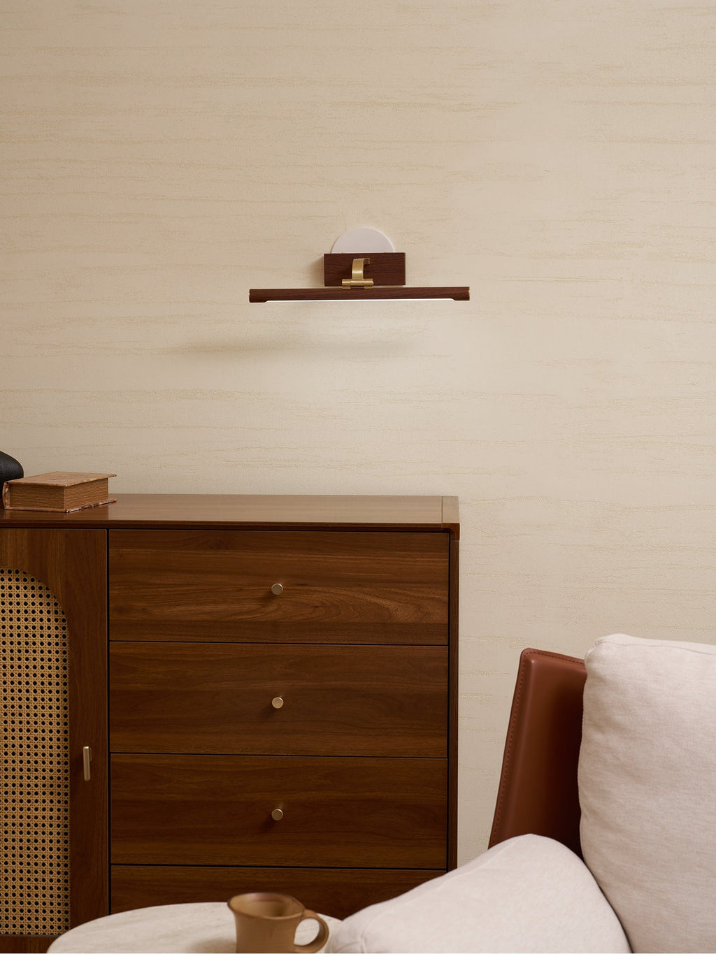 Linear LED Wall Light in Walnut Color