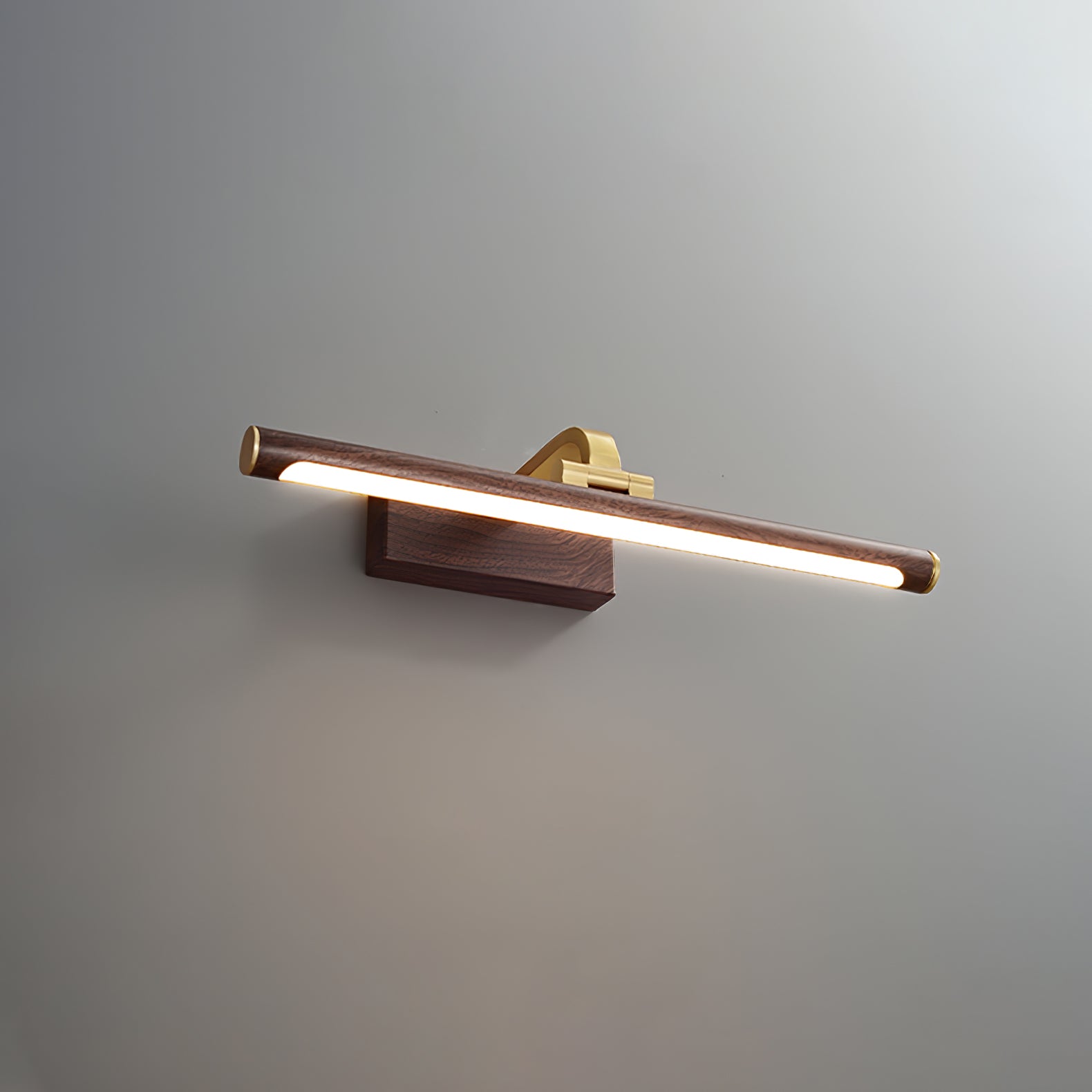 Linear LED Wall Light in Walnut Color