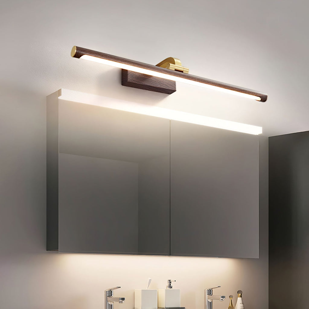 Linear LED Wall Light in Walnut Color