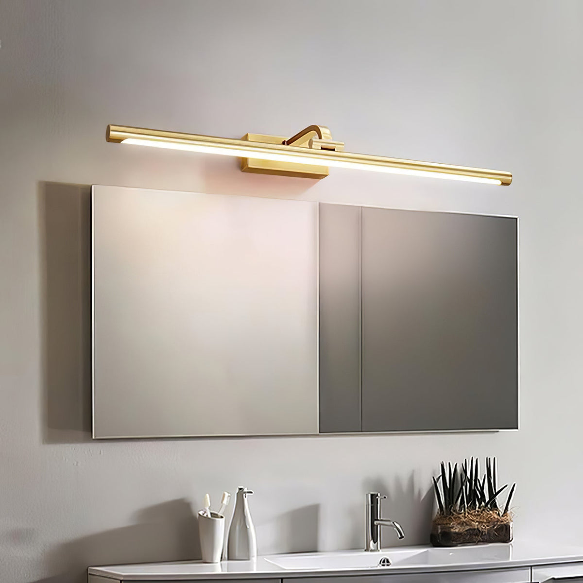 Linear LED Wall Light in Walnut Color