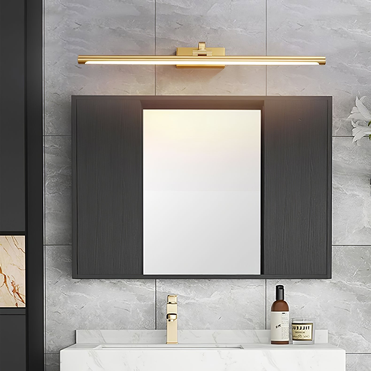 Linear LED Wall Light in Walnut Color