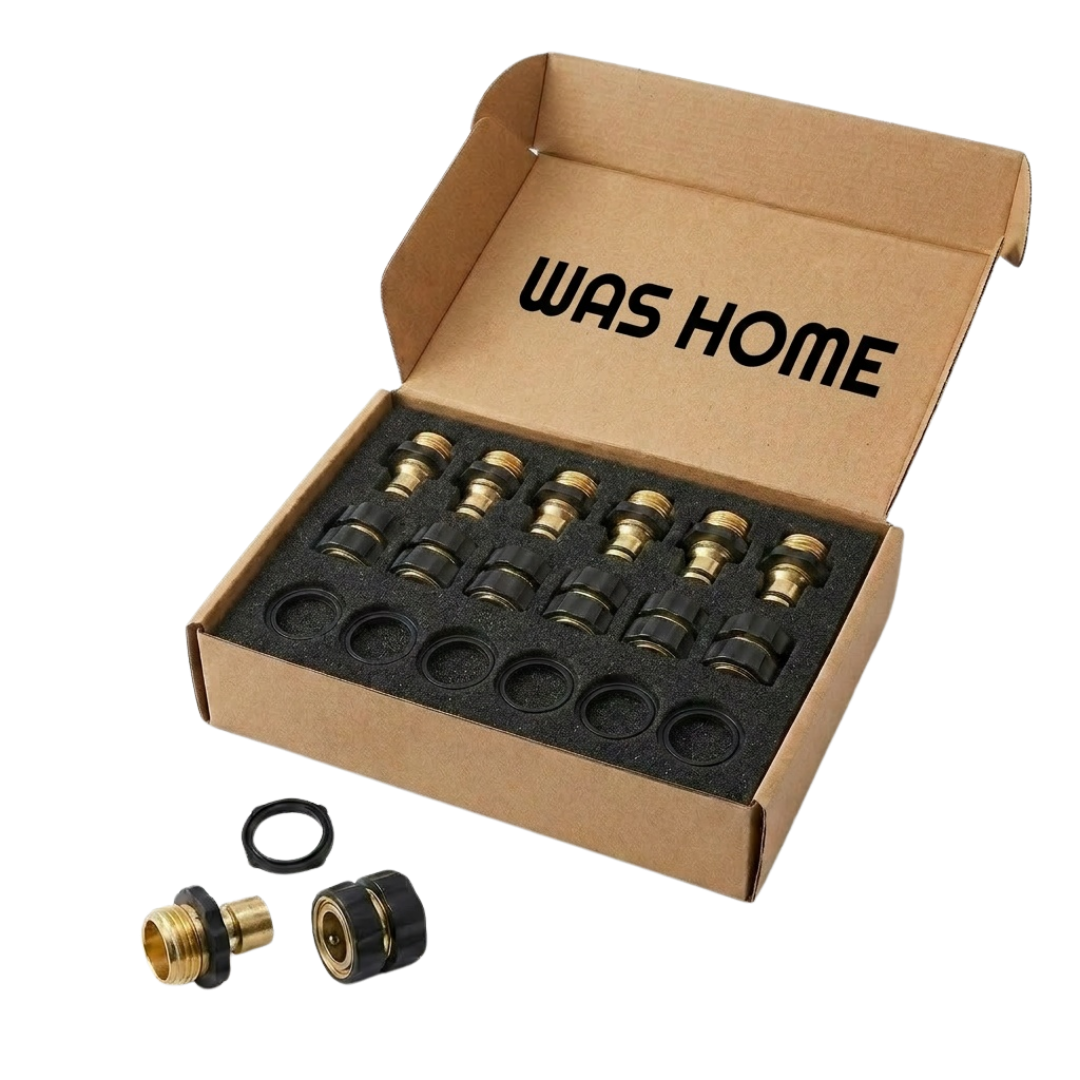 Conjunto de conectores rápidos para mangueira de jardim – Alumínio, encaixe rápido, vedação estanque, 3/4" GHT