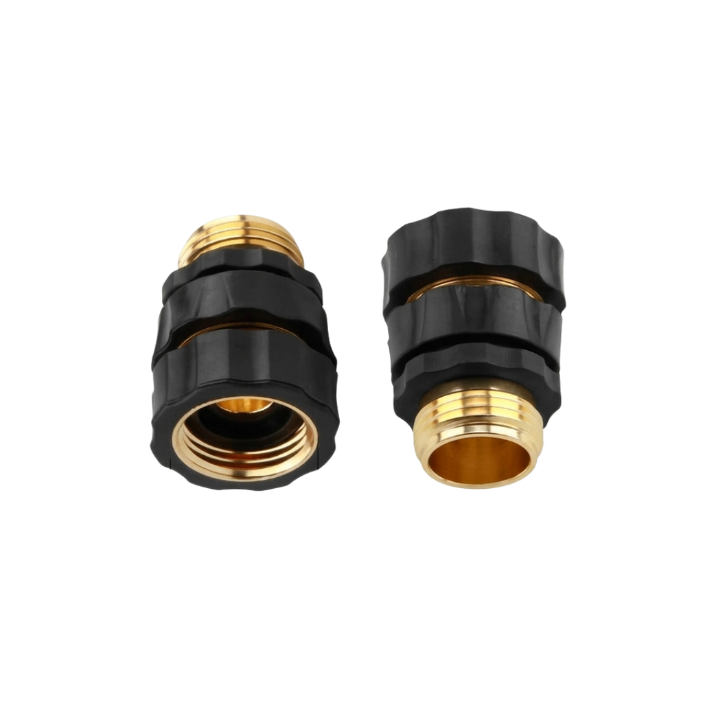 Conjunto de conectores rápidos para mangueira de jardim – Alumínio, encaixe rápido, vedação estanque, 3/4" GHT