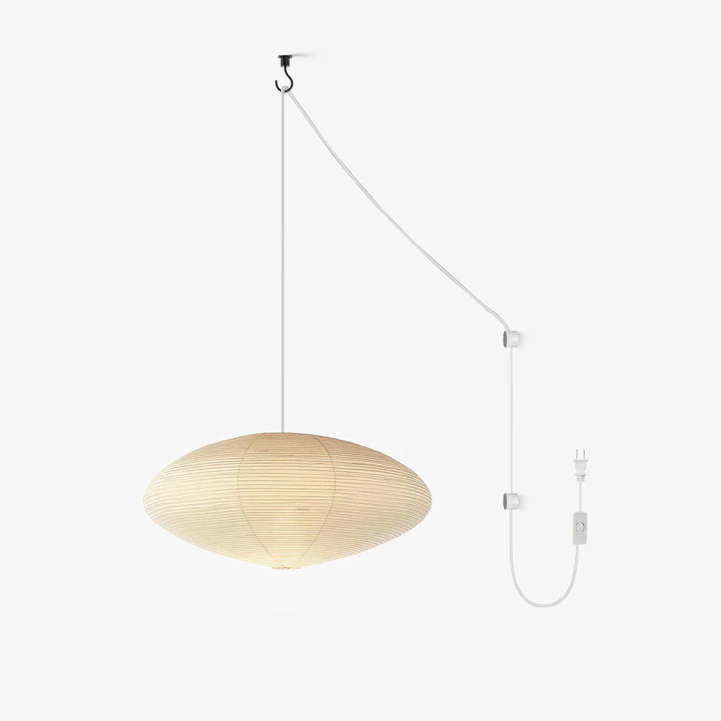 Handcrafted 15A Swag Light — Translucent Washi Paper Shade