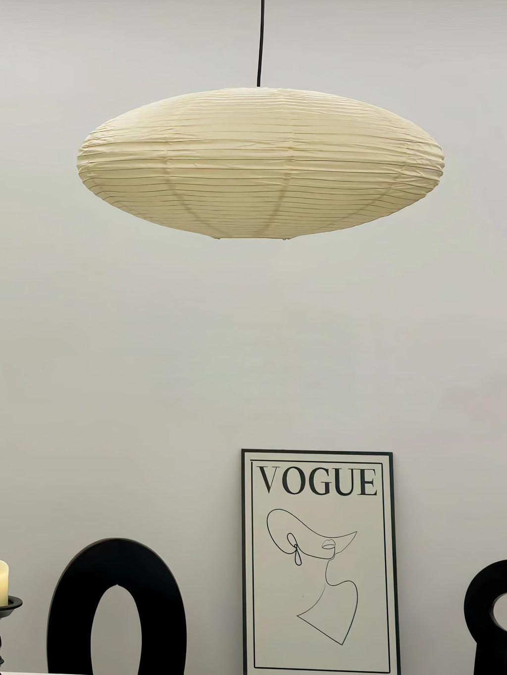 Handcrafted 15A Swag Light — Translucent Washi Paper Shade