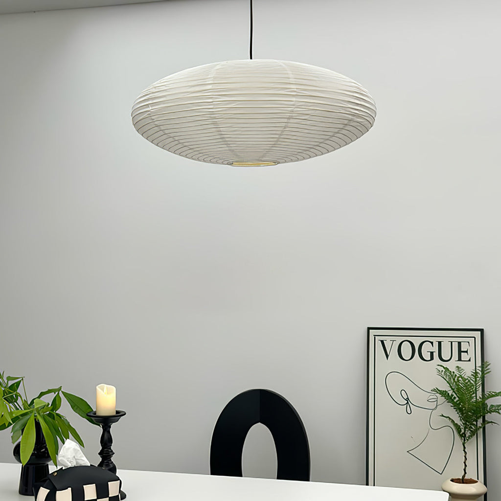 Handcrafted 15A Swag Light — Translucent Washi Paper Shade