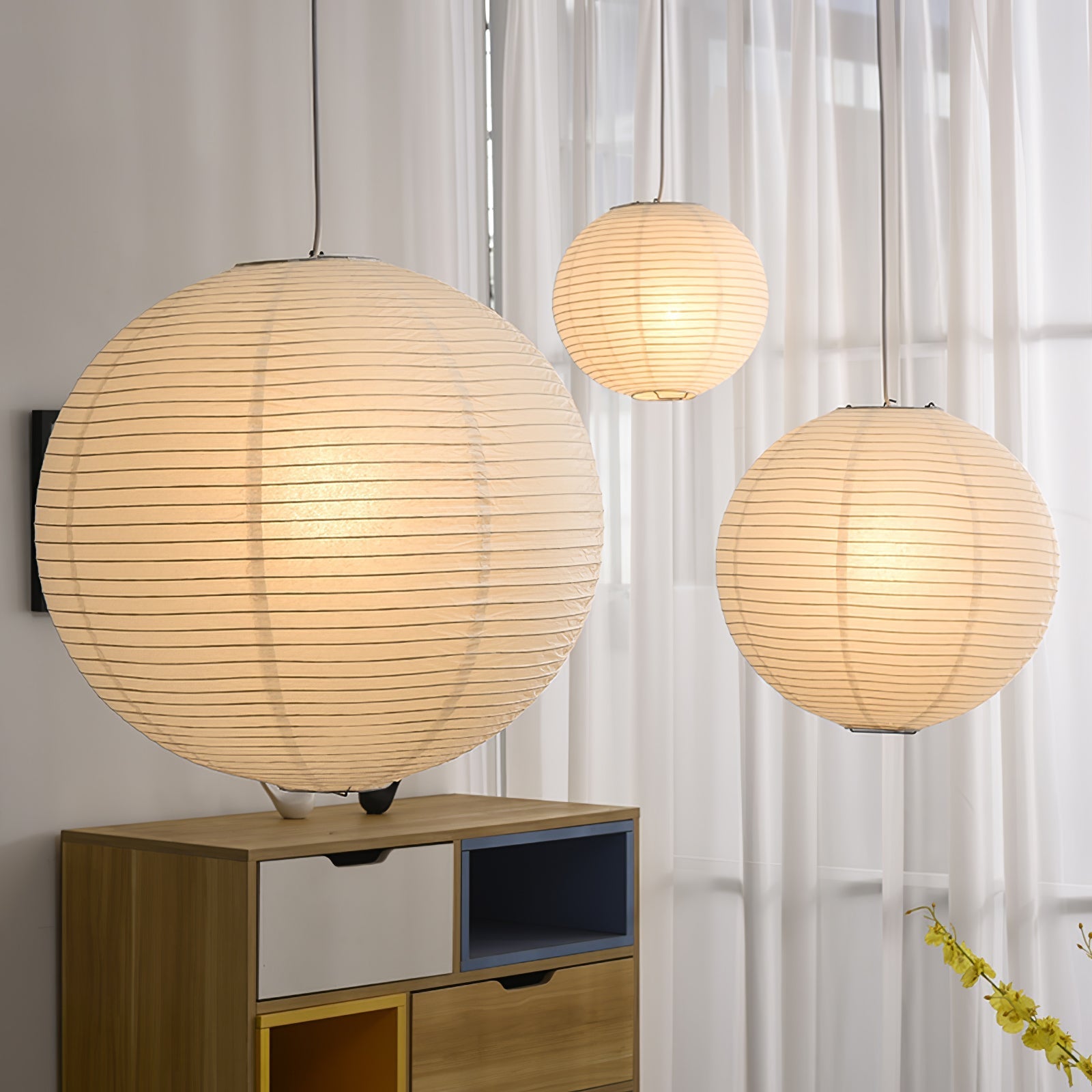 Japanese Handcrafted Washi Paper A Pendant Lamp