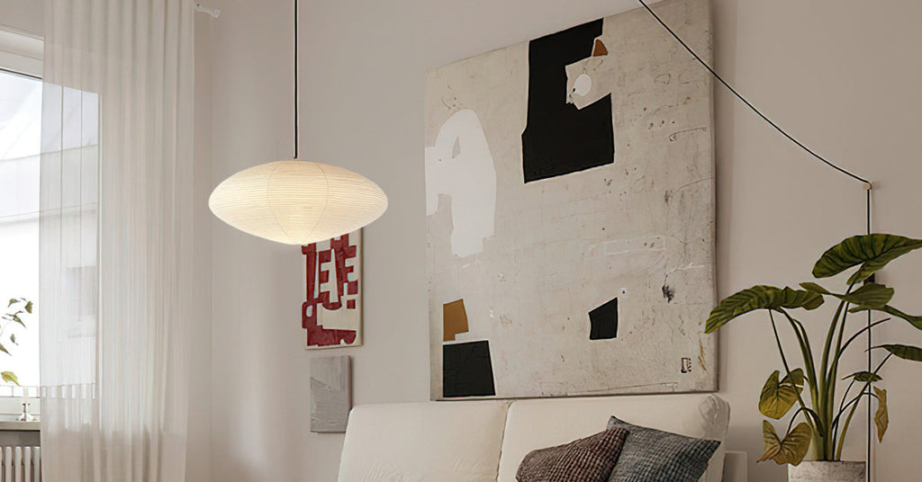 Handcrafted 15A Swag Light — Translucent Washi Paper Shade