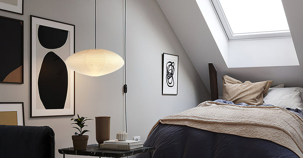 Handcrafted 15A Swag Light — Translucent Washi Paper Shade