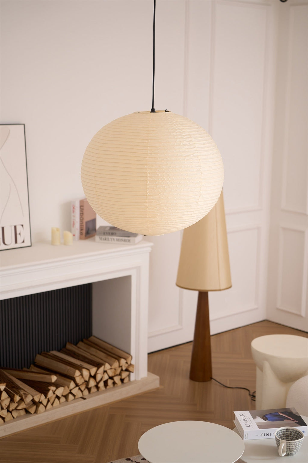Japanese Handcrafted Washi Paper A Pendant Lamp