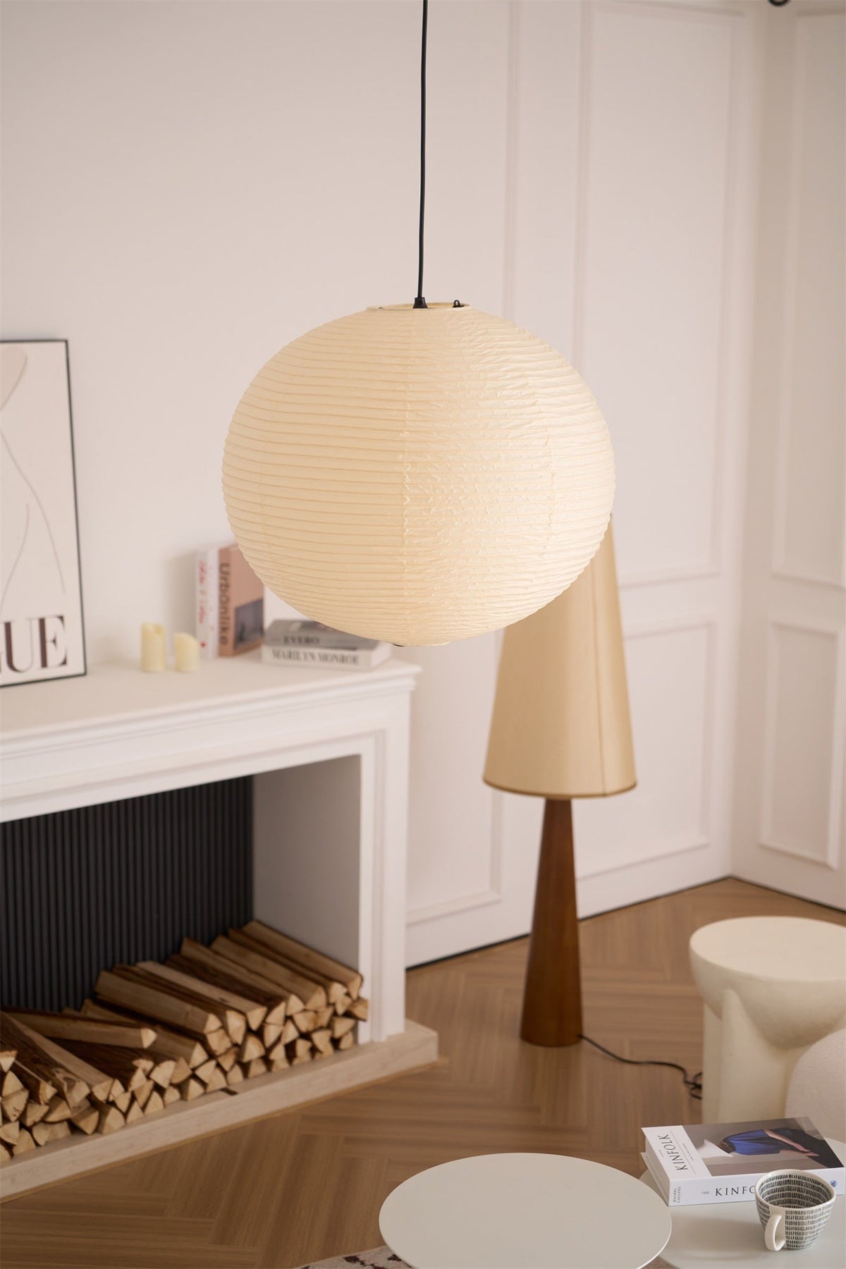 Japanese Handcrafted Washi Paper A Pendant Lamp