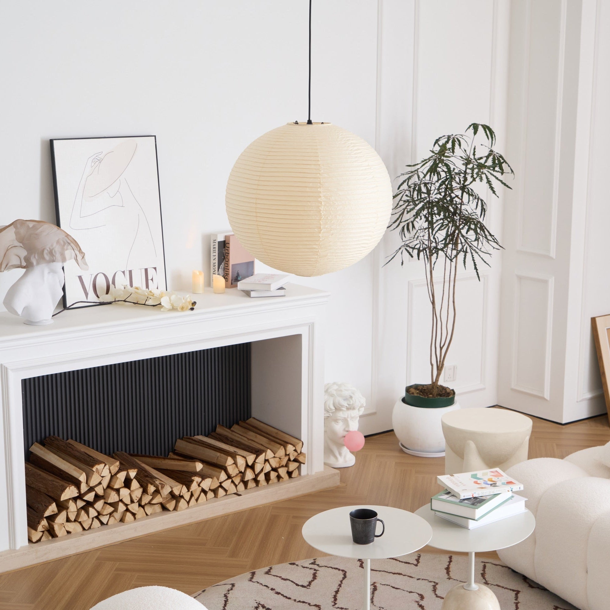Japanese Handcrafted Washi Paper A Pendant Lamp