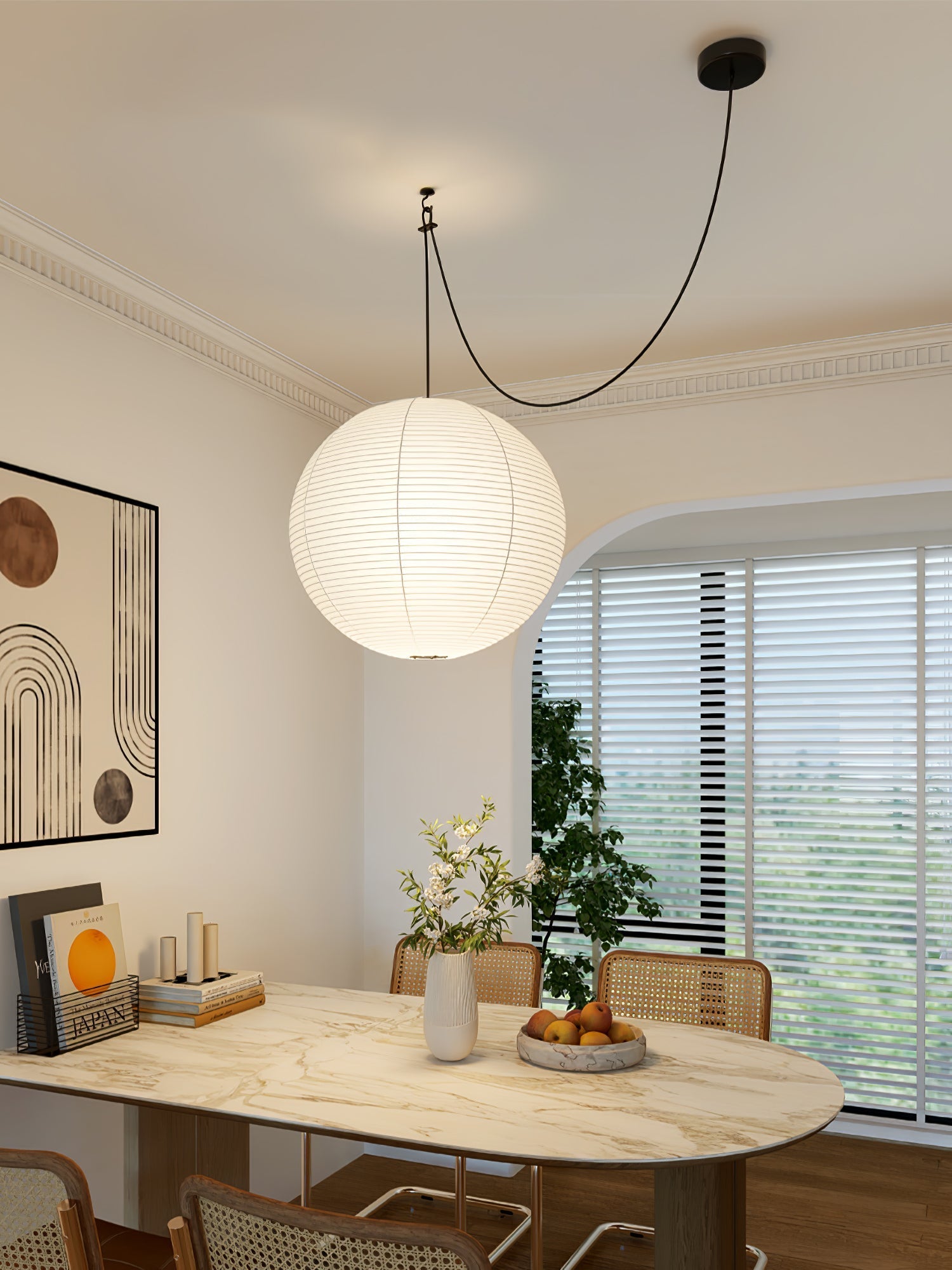 Japanese Handcrafted Washi Paper A Pendant Lamp