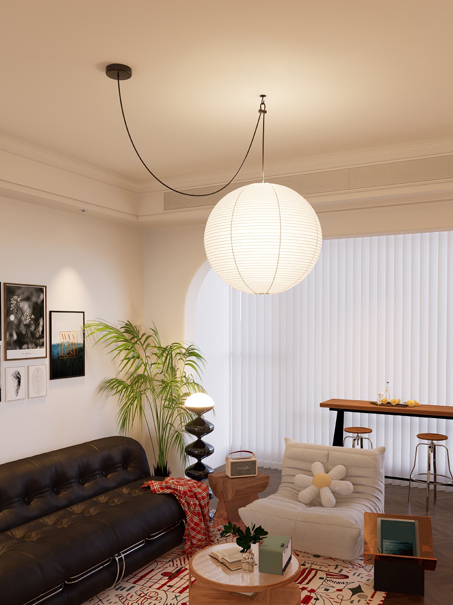 Japanese Handcrafted Washi Paper A Pendant Lamp