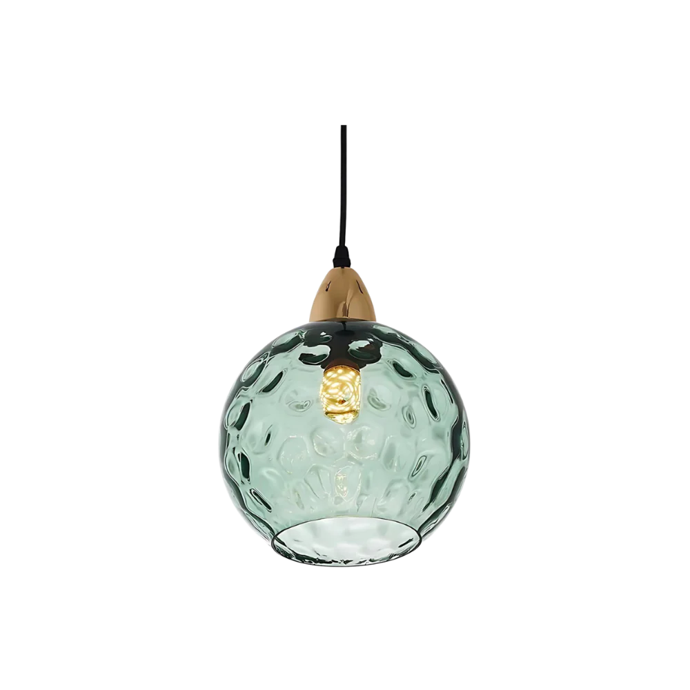 Moderní skleněné závěsné svítidlo ve tvaru koule - severský LED design