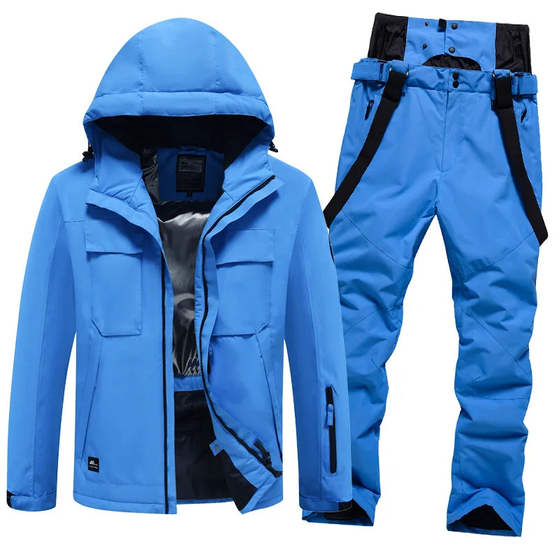 Traje impermeable de esquí para hombres y mujeres, traje cálido para snowboard para exteriores