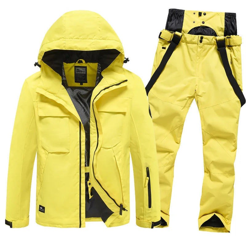 Traje impermeable de esquí para hombres y mujeres, traje cálido para snowboard para exteriores