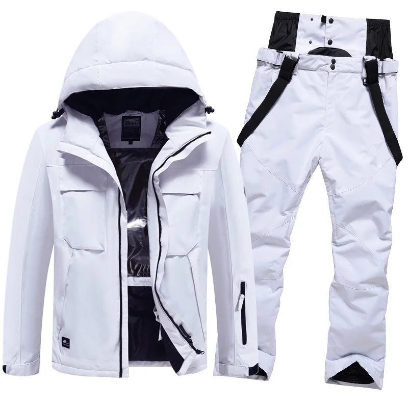 Traje impermeable de esquí para hombres y mujeres, traje cálido para snowboard para exteriores