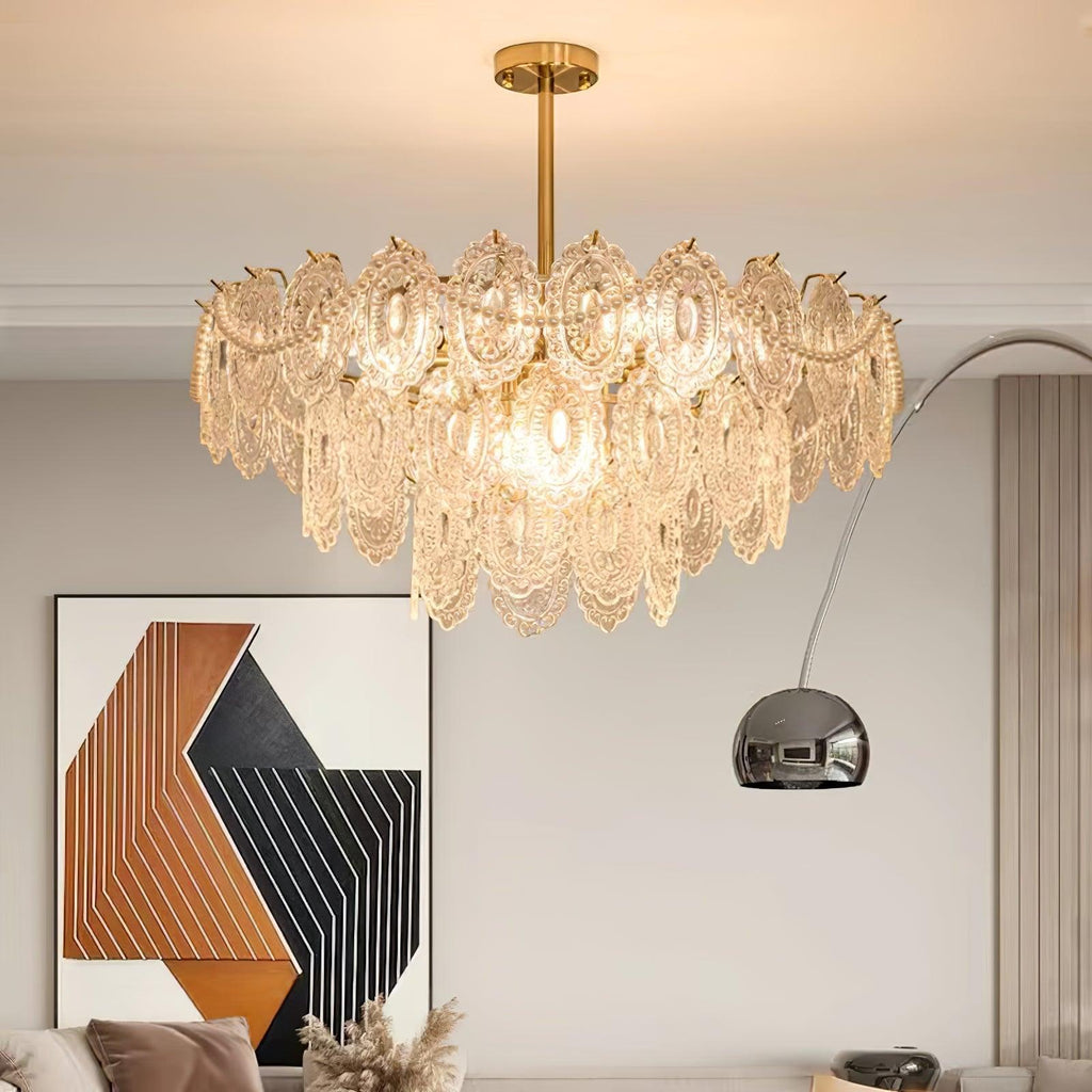 Wave Pearl Layered Ceiling Chandelier